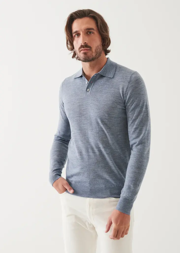 Patrick Assaraf Patrick Assaraf Men's Merino 3 button polo P114P22T