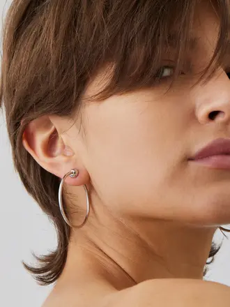 Jenny Bird Icon hoops small rhodium