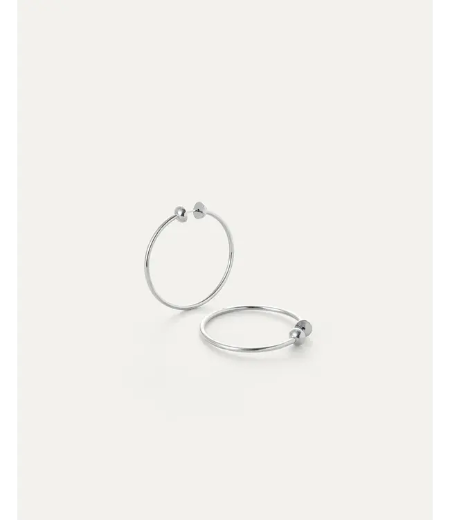 Jenny Bird Icon hoops small rhodium