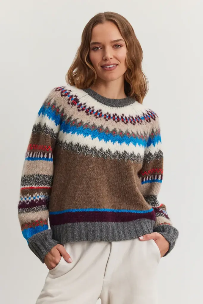 Velvet Velvet Kella colourful fairisle sweater