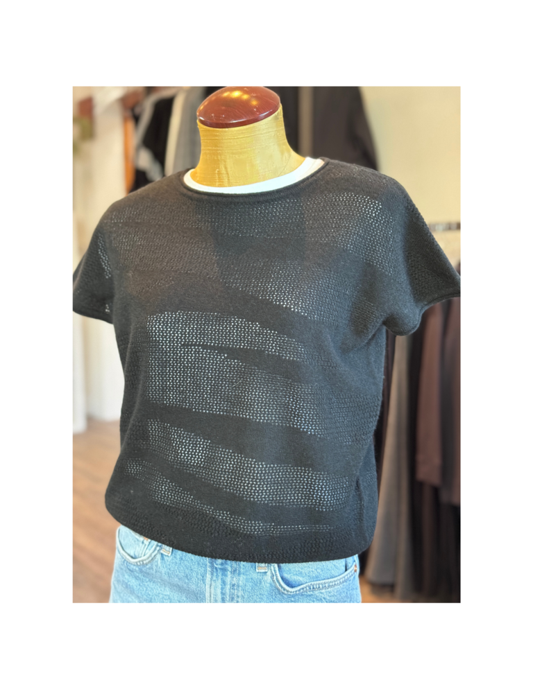 Brodie Brodie Cashmere Pointelle zebra top B-113