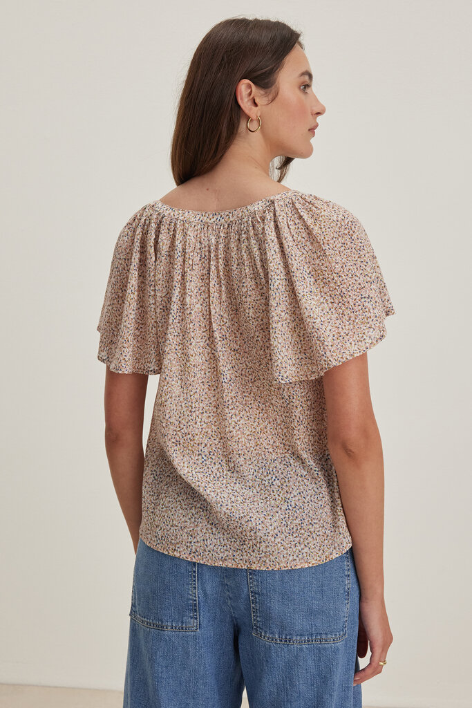 Velvet Velvet Park printed crinkle gauze top