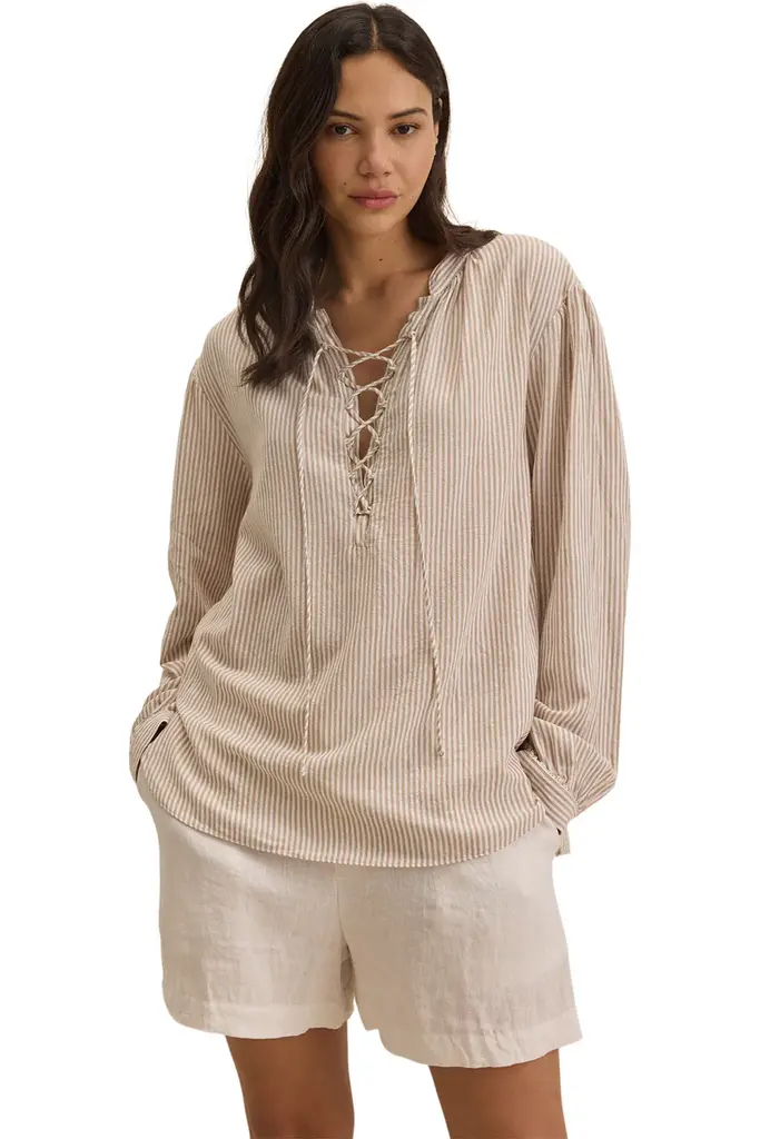 Velvet Velvet Deara cotton blend stripe top