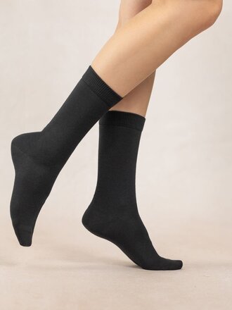 Bleu Foret Solid colour wool/silk sock