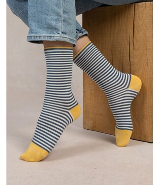 Bleu Foret Stripes pattern sock