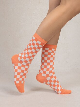 Bleu Foret Check pattern socks