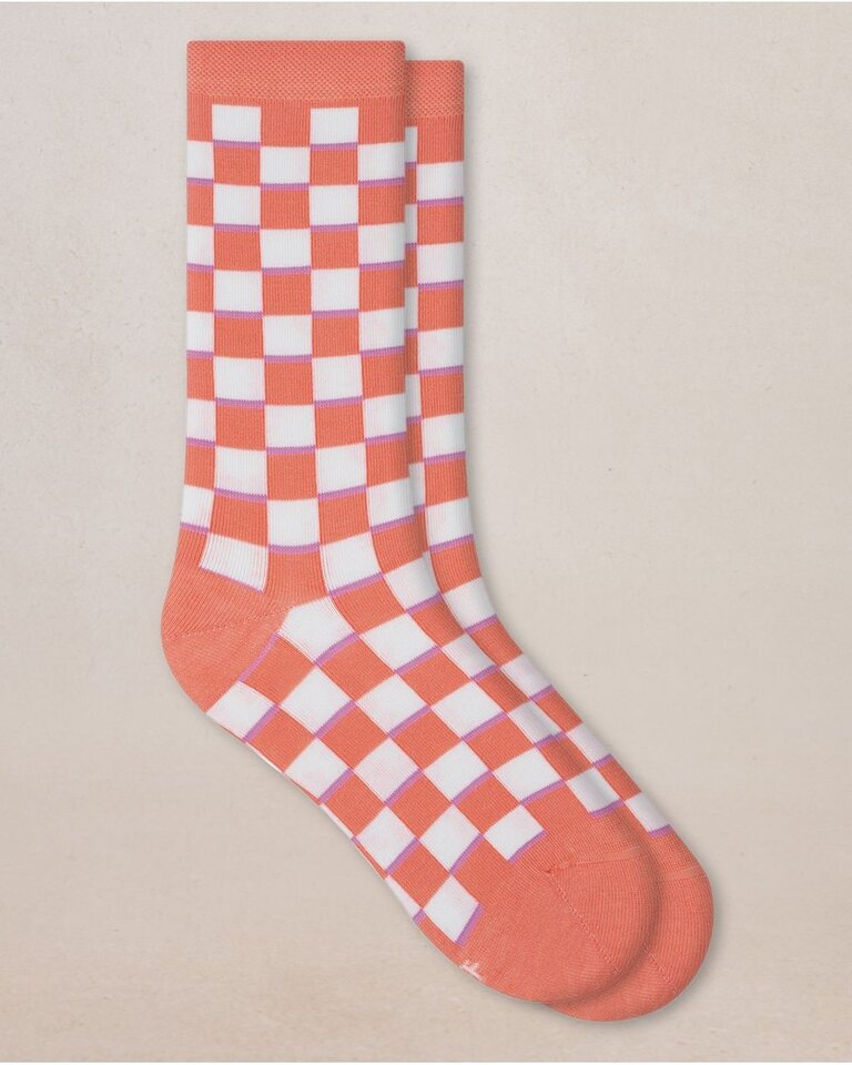 Bleu Foret Bleu Foret Check pattern socks 6538