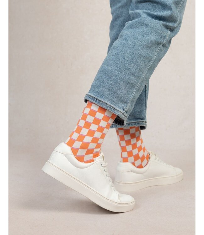 Bleu Foret Check pattern socks