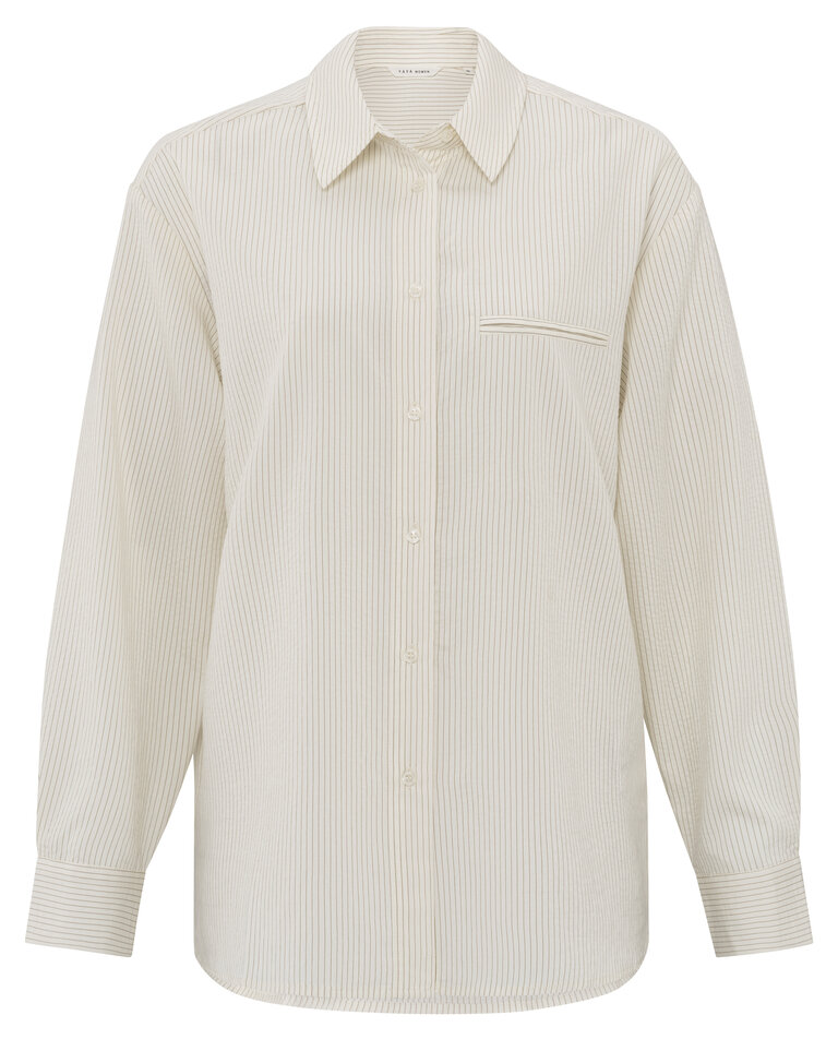 Yaya Yaya Flowy pinstripe shirt 1201139