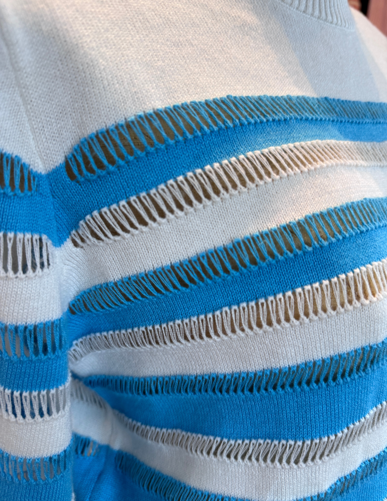 Brodie Brodie Wispr Beach stripe crew top W-059
