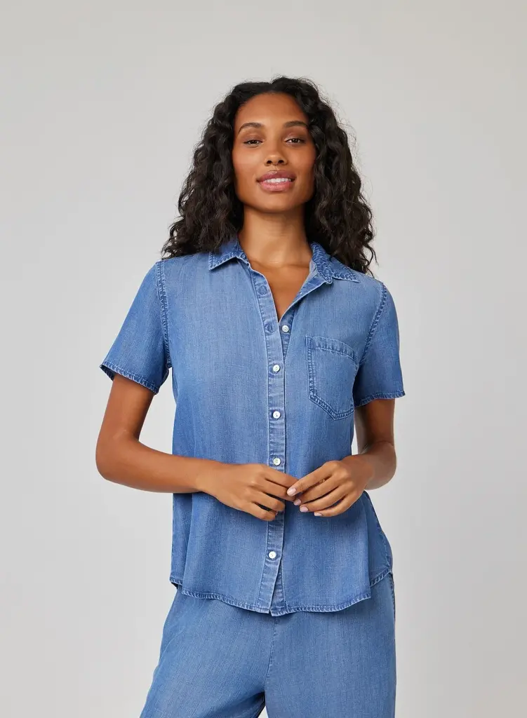 Bella Dahl Bella Dahl Short sleeve pocket button down B2999-549-550