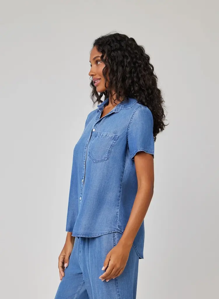 Bella Dahl Bella Dahl Short sleeve pocket button down B2999-549-550