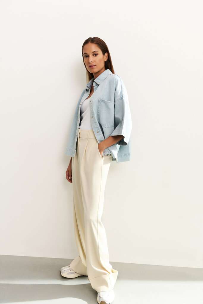 Yaya Yaya Oversized cropped denim jacket 2001053