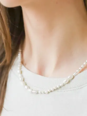 Jai Style Pearl choker gold knot