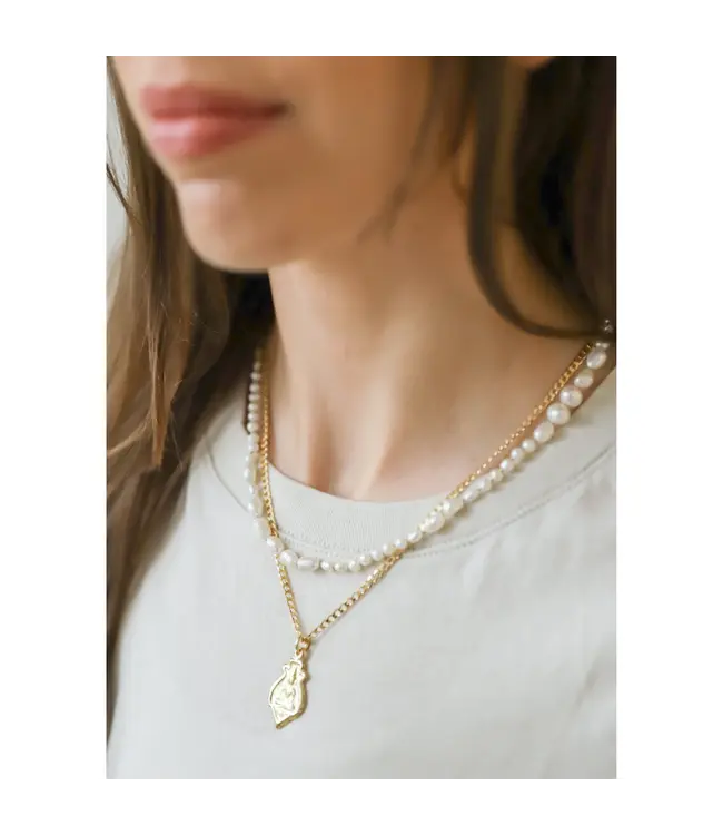 Jai Style Pearl choker gold knot
