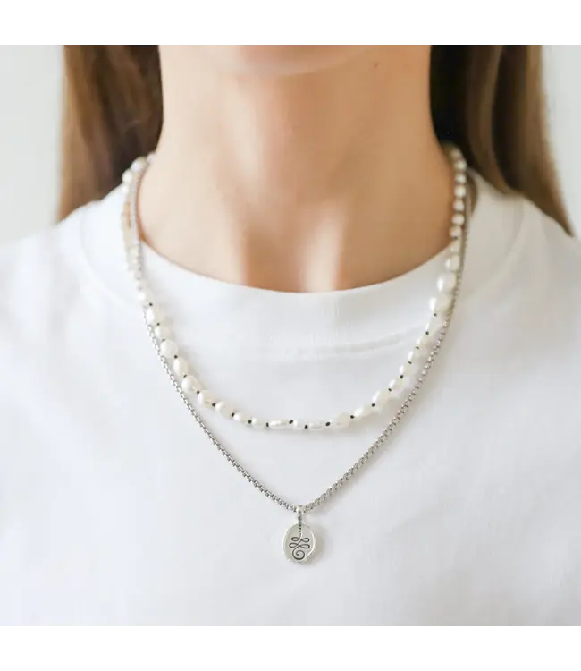 Jai Style Unalome silver necklace