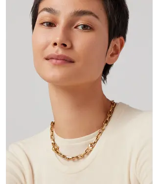 Jenny Bird Art heart chain neck gold