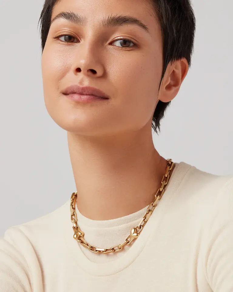 Jenny Bird Jenny Bird Art heart chain neck gold JB1343-HPG