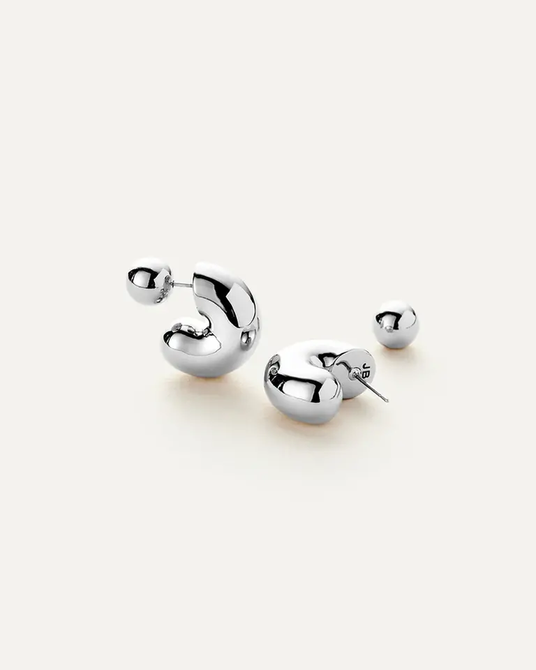 Jenny Bird Jenny Bird Tome Hoops Medium silver JB3296-HPS