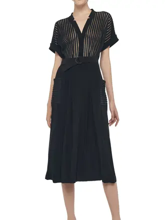 Norma Kamali Geralyn short sleeve midcalf dress
