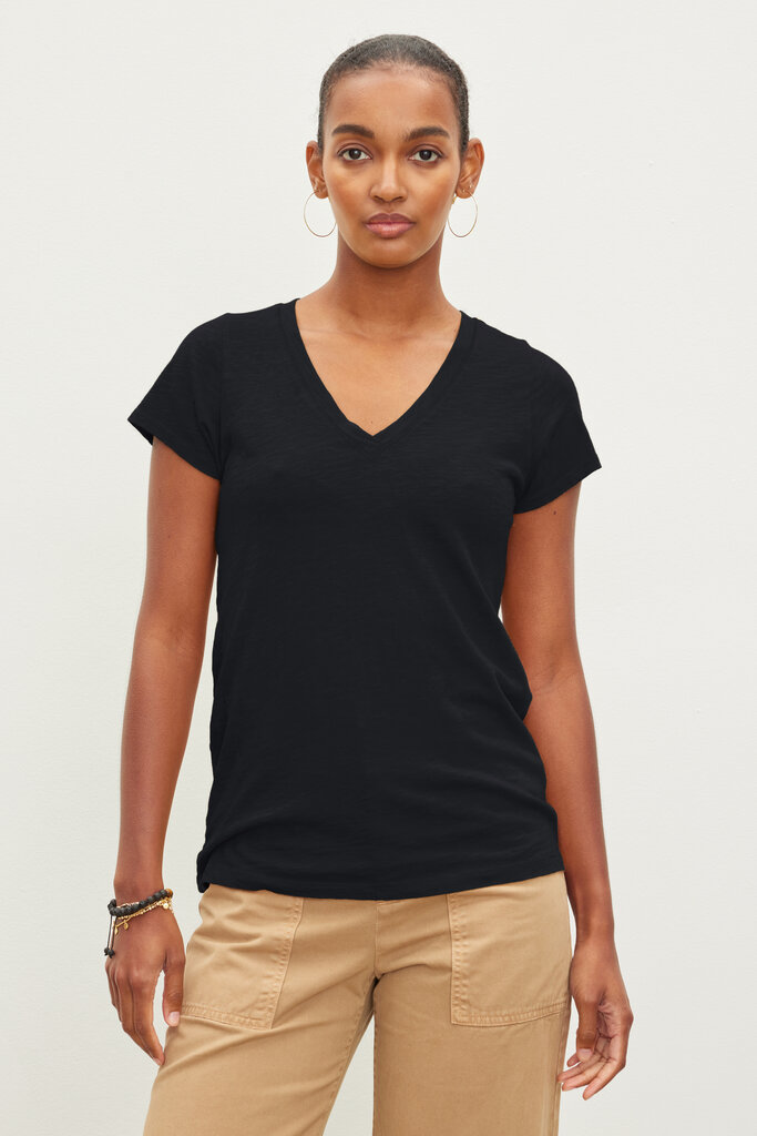 Velvet Velvet Jill city slub vneck tee