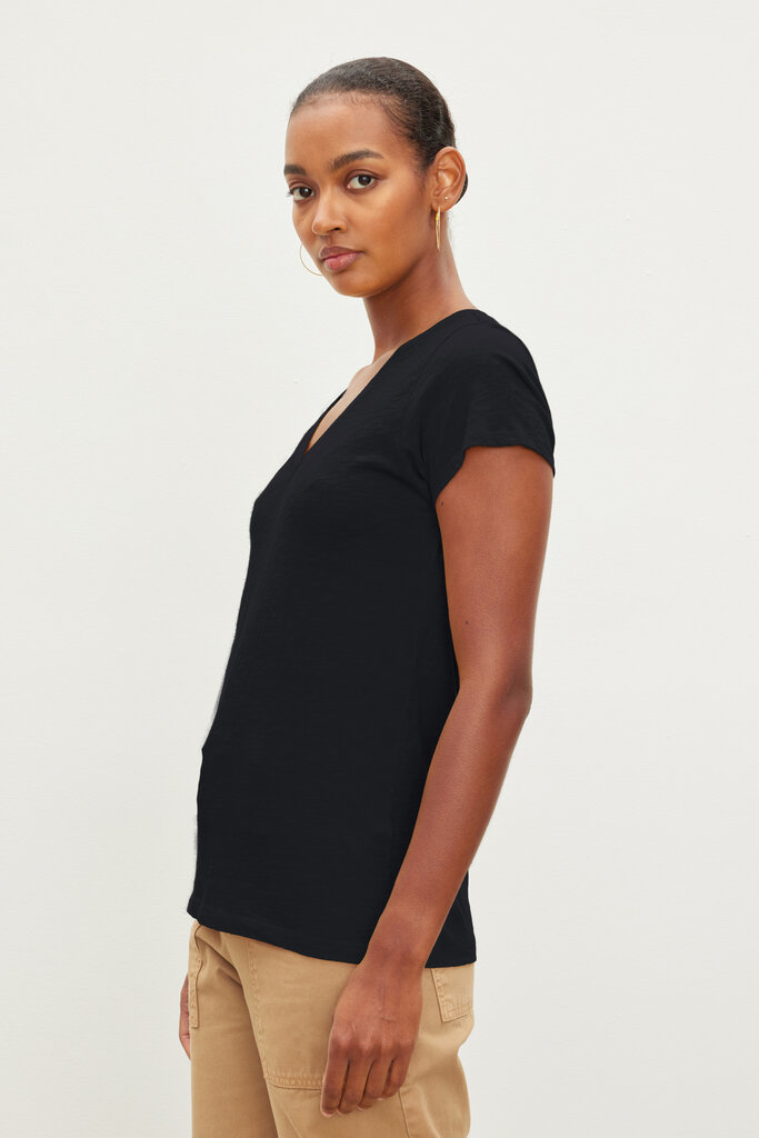 Velvet Velvet Jill city slub vneck tee