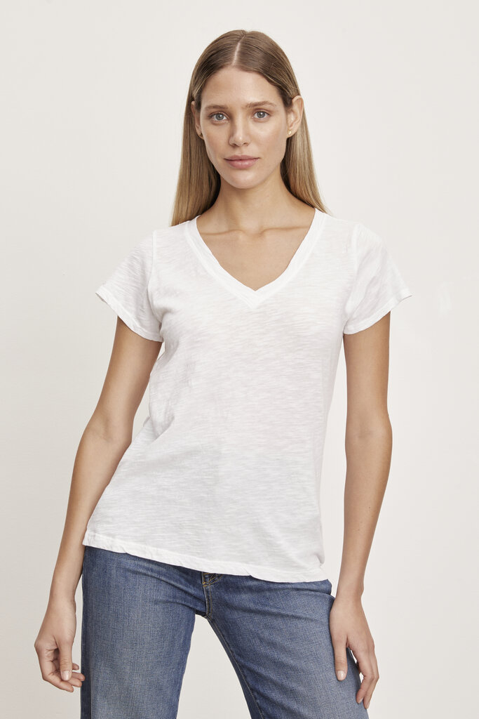Velvet Velvet Jill city slub vneck tee