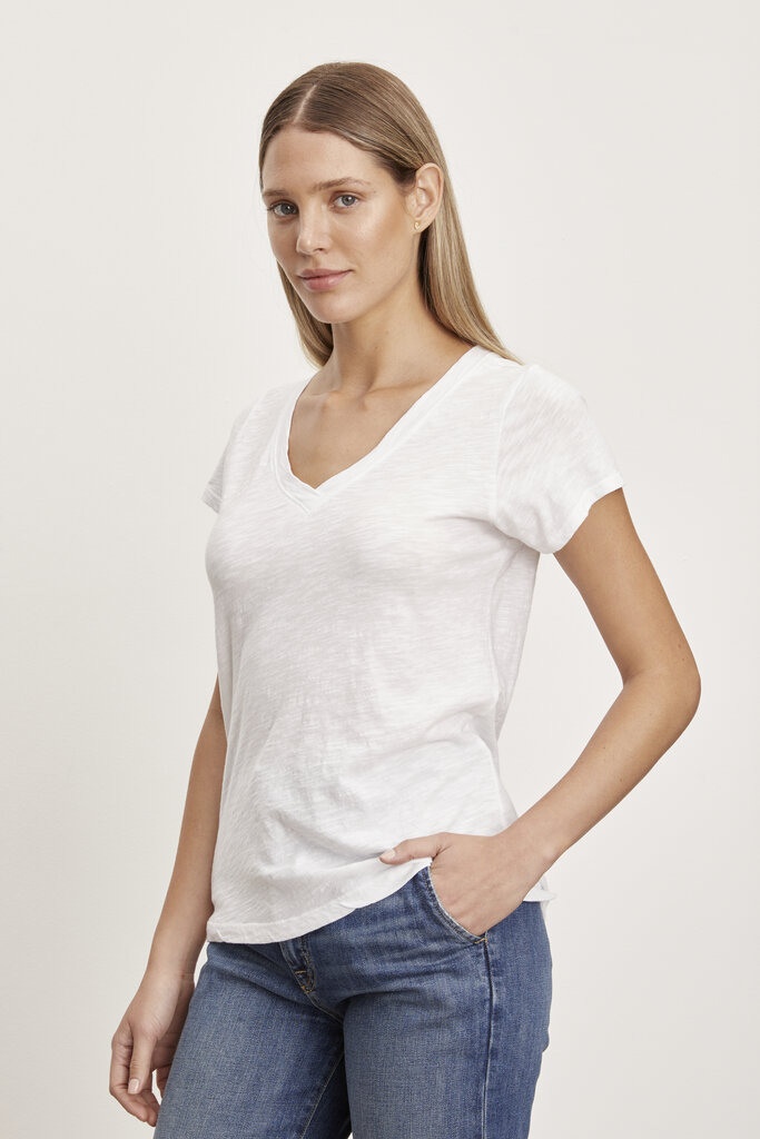 Velvet Velvet Jill city slub vneck tee