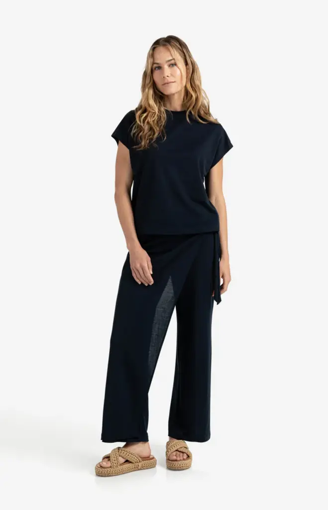 Yaya Yaya Jersey wide leg pant w/crossover 1309199