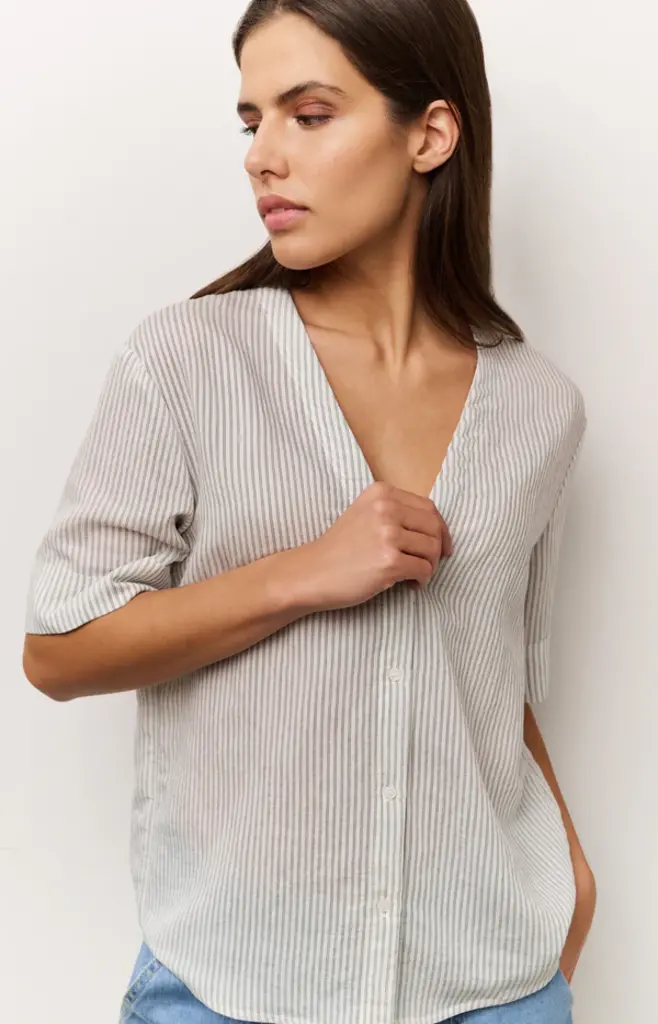 Yaya Yaya Striped blouse w/back cross 1201160