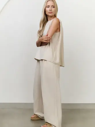 Yaya Woven structured wide leg pant