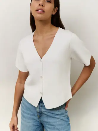 Yaya Clean knitted gilet w/sleeve