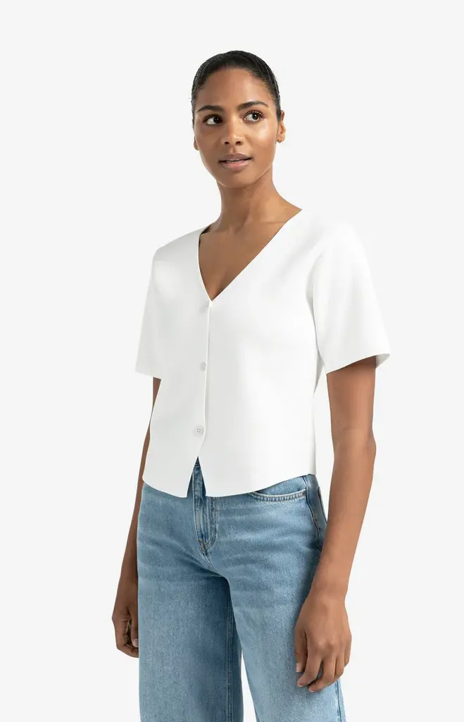 Yaya Yaya Clean knitted gilet w/sleeve 1010115