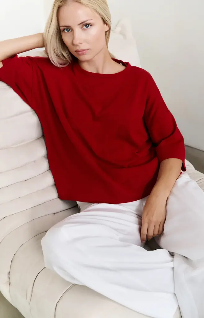 Yaya Yaya Oversized fine knit tshirt 1000454