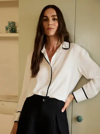 Bella Dahl Contrast trim shirt