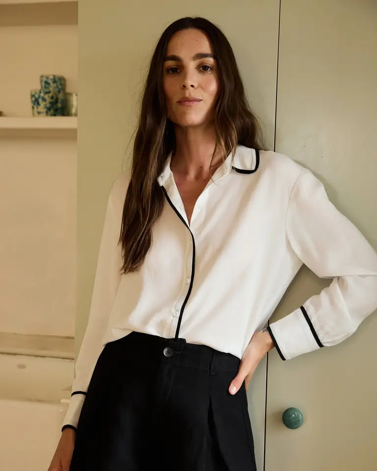 Bella Dahl Bella Dahl Contrast trim shirt B2138-689-302