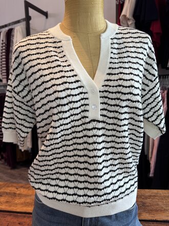 Mos Mosh Pin Stripe ss knit