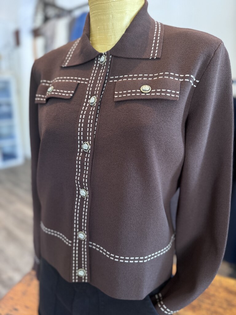 Autumn Cashmere Autumn Cashmere Collared "Denim" jacket w/ saddle stitch PCE14373