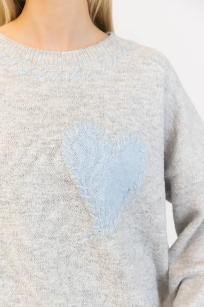 Lyla + Luxe Lyla + Luxe Eco pullover w/ blue HEART
