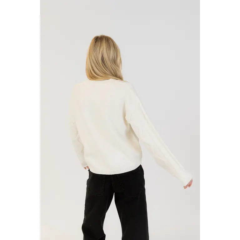 Lyla + Luxe Lyla + Luxe Cable crewneck pullover MARGOT