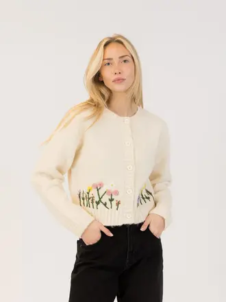 Lyla + Luxe Knit cardigan w/ embroider