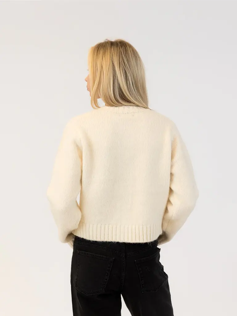 Lyla + Luxe Lyla + Luxe Knit cardigan w/ embroider GARDEN