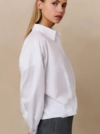 Yaya Poplin blouse w/ front pleat