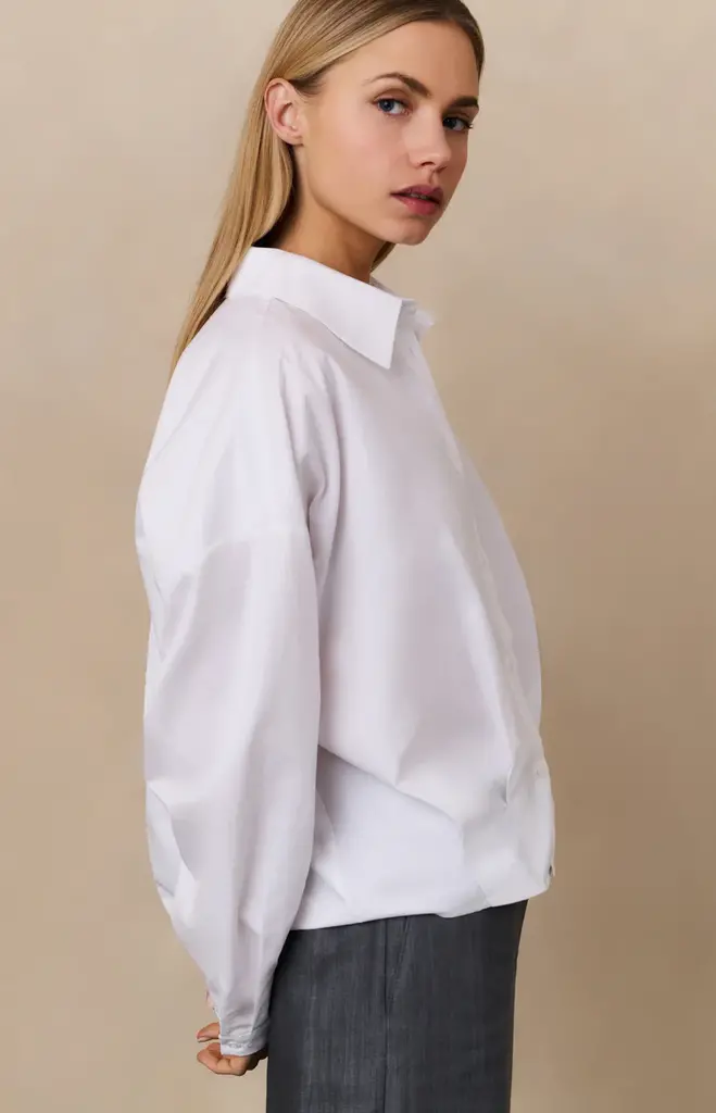 Yaya Yaya Poplin blouse w/ front pleat 1201167