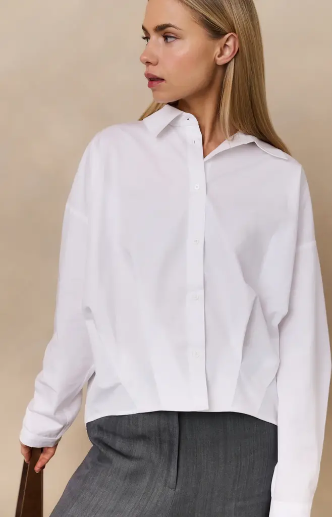 Yaya Yaya Poplin blouse w/ front pleat 1201167