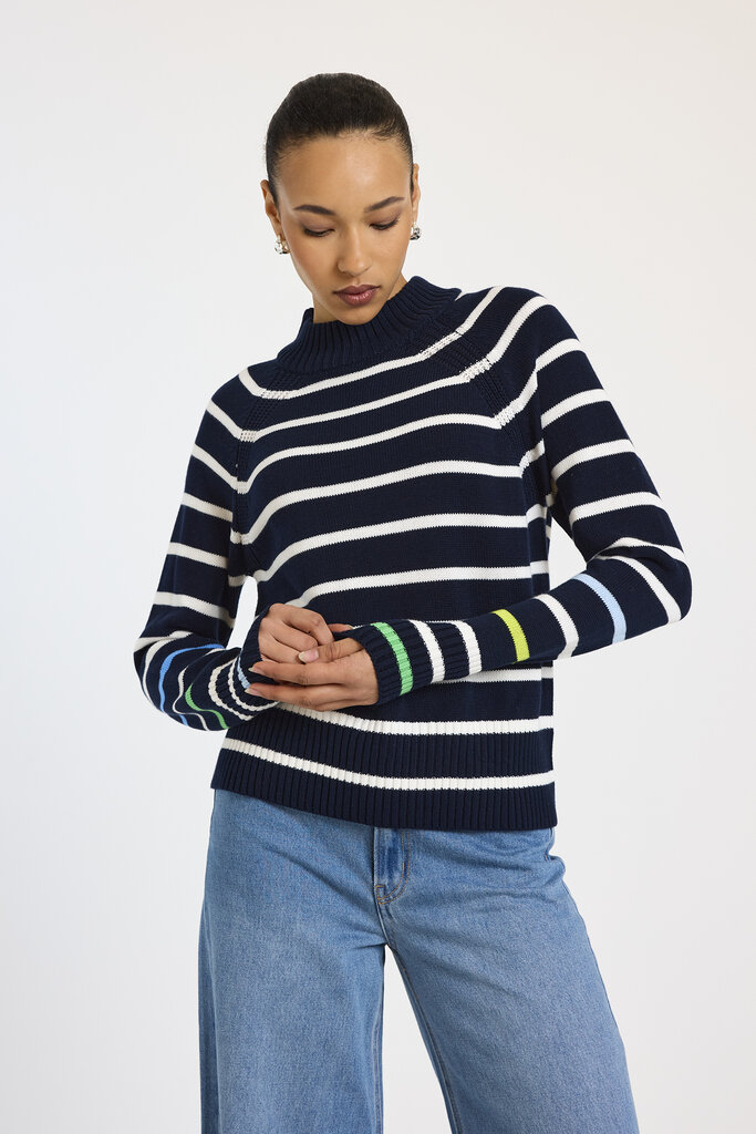 Brodie Brodie Liberty stripe crew top W-032