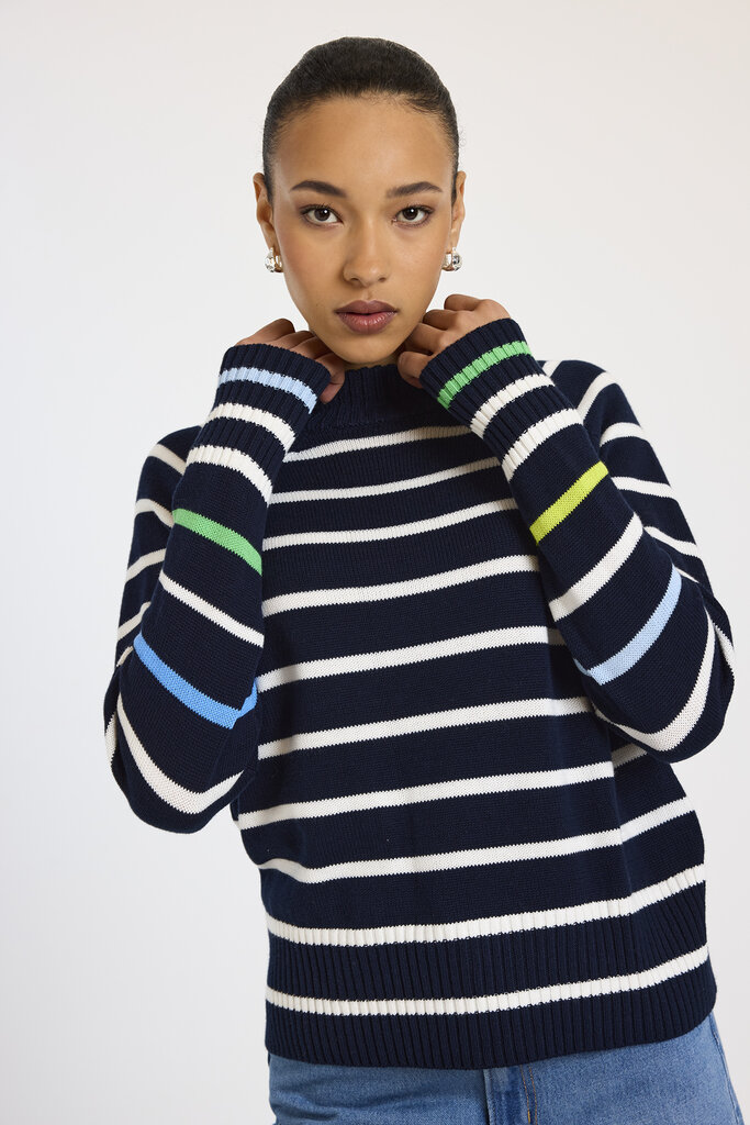 Brodie Brodie Liberty stripe crew top W-032