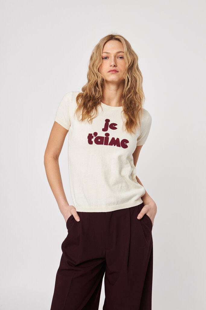 John & Jenn John & Jenn Cedric knit shirt "je t'aime" F524TS01