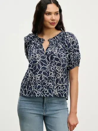 Velvet Thera printed voile top