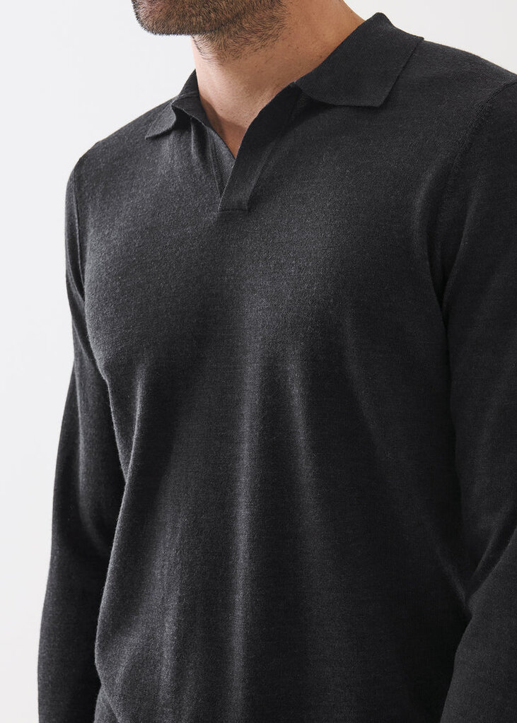 Patrick Assaraf Patrick Assaraf Men's Xfine merino  open collar polo P114P03T